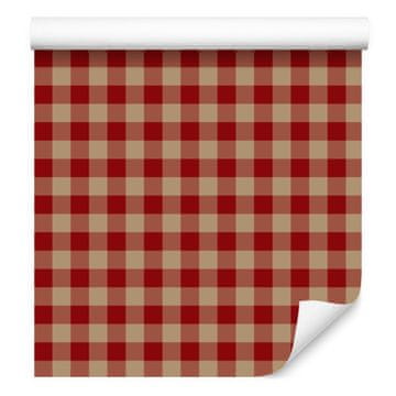 Jesenska karo tapeta oranžna, rdeča in bež 50x1000 cm