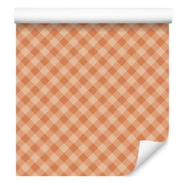 Jesensko oranžna karo tapeta za dnevno sobo in spalnico 50x1000 cm