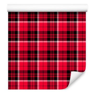 Rdeča karo tapeta, roza in bordo za dnevno sobo in spalnico, 50x1000 cm