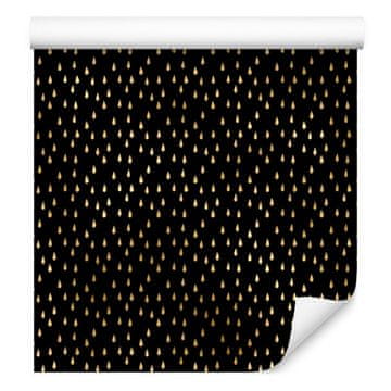 Črno-zlata tropsko črna tapeta za dnevno sobo in spalnico 50x1000 cm