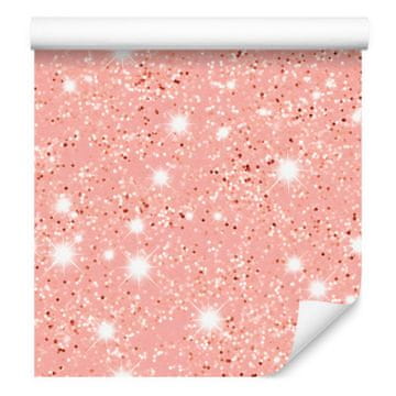 Koralno-bele bleščeče tapete, koralno ozadje za dnevno sobo in spalnico 50x1000 cm