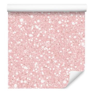Koralno-bele bleščeče tapete za dnevno sobo in spalnico 50x1000 cm