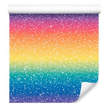 Modra in krem bleščeča tapeta za dnevno sobo in spalnico 50x1000 cm