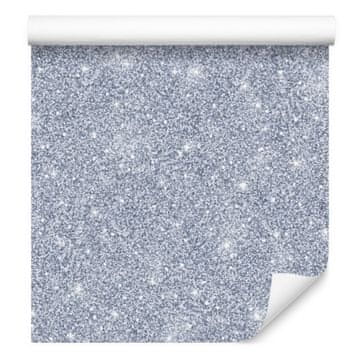 Modra in svetlo siva bleščeča tapeta za dnevno sobo in spalnico 50x1000 cm