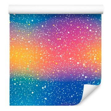 Modra in vijolična bleščeča tapeta za dnevno sobo in spalnico 50x1000 cm