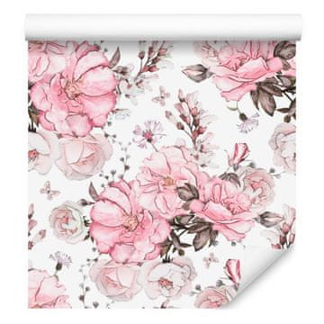 Tapeta Modne pastelne vrtnice za dnevno sobo in spalnico 50x1000 cm