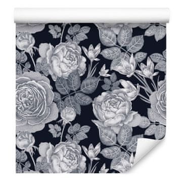 Tapeta z motivom vintage vrtnic za dnevno sobo in spalnico 50x1000 cm