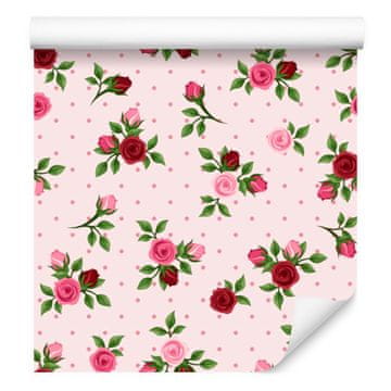 Tapeta z motivom vintage vrtnic za dnevno sobo in spalnico 50x1000 cm