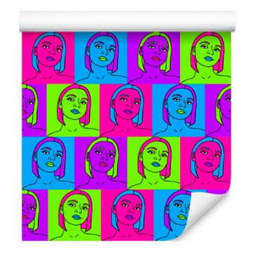 Pop art portreti tapeta za dnevno sobo in spalnico 50x1000 cm