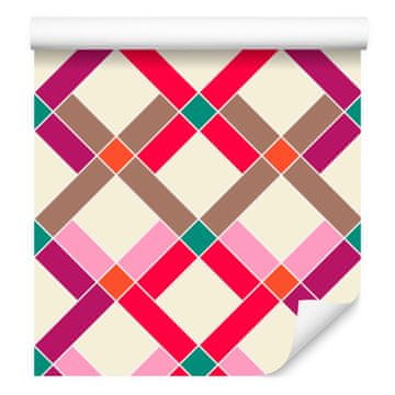 Geometrična in pisana tapeta z rombi za dnevno sobo in spalnico 50x1000 cm