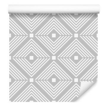 Tapeta z geometrijskim vzorcem v sivih odtenkih za dnevno sobo in spalnico 50x1000