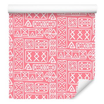 Polinezijska tapeta s geometrijskim koralnim vzorcem 50x1000 cm