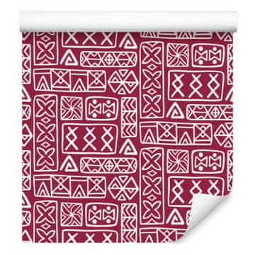 Polinezijska geometrijska roza tapeta 50x1000 cm