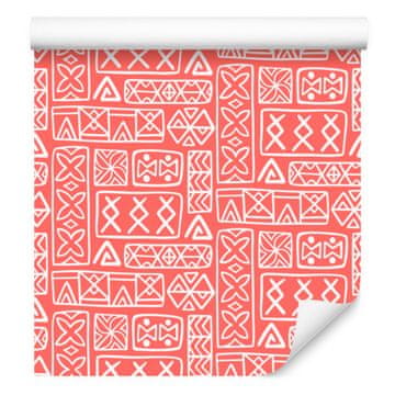 Polinezijska tapeta s geometrijskim koralnim vzorcem 50x1000 cm