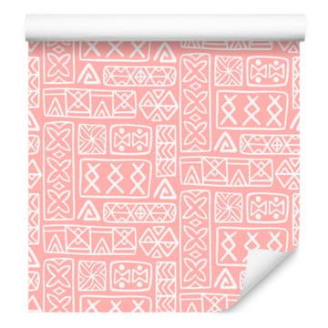Polinezijska tapeta s geometrijskim koralnim vzorcem 50x1000 cm