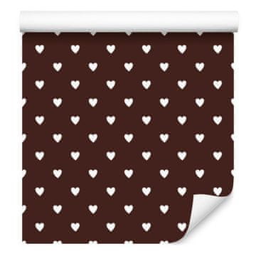Tapeta z motivom bordo srca 50x1000 cm