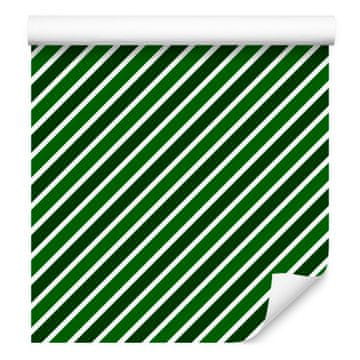 Zelena tapeta z božičnimi črtami, zeleno ozadje 50x1000 cm