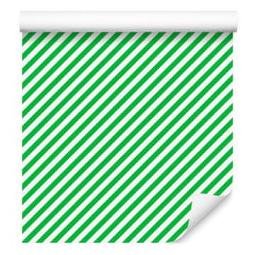 Metina in zelena črtasta tapeta za dnevno sobo in spalnico 50x1000 cm
