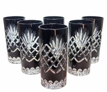 Marika Črni kristalni kozarci za vodo in pijačo 320 ml Ananas