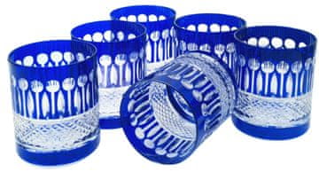 Marika Kozarci za viski iz kobaltnega kristala 350 ml, francoski