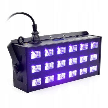 4M LED UV reflektor 18x3W + DMX stroboskop