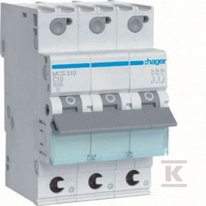 Hager PREOBREMENITEV MCB ICN=6000A 3P C 10A QUI