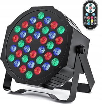 BT DISCO ODERSKI REFLEKTOR 36 LED ZABAVNA RAZSVETLJAVA RGB DMX + DALJINSKI UPRAVLJALNIK
