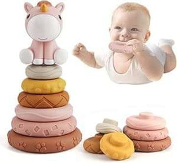 Senzorične kocke Mehki gumijasti stolp Ustvarjalni set Grizala za otroke