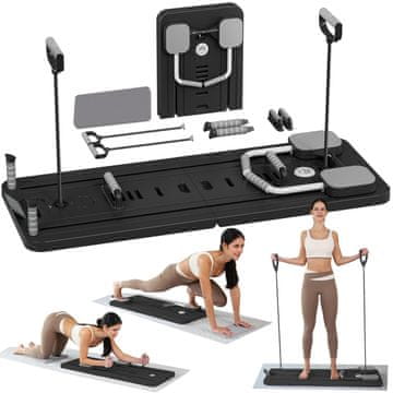 PILATES SET ZLOŽLJIVA DESKA VRV OBROČ ČASOVNIK VAJE