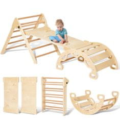 Montessori plezalni komplet za otroke, stabilen trikotnik, lesen 5-v-1