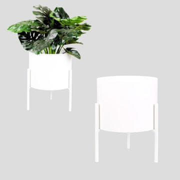 DE CVETIČNI LONEC Kovinski pokrov za cvetlični lonček Bela Loft Macon S 34x34x45