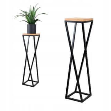 DE STOJEČA CVETLIČNA GREDICA Kovinska, v stilu Loft, črna, Lescar M 19x19x77