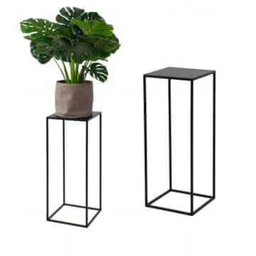DE STOJEČA CVETLIČNA GREDICA Kovinska Loft Črna Moderna Oblika Brest M 25x25x62