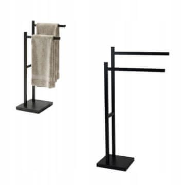 DE Bernay M Črno kovinsko stoječe držalo za brisače 40,5 x 18 x 83 cm