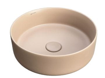 Okrogel pultni umivalnik 36×36 cm kaki / mat bež -