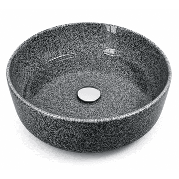 Okrogel umivalnik za pult 36×36 cm, videz granita -