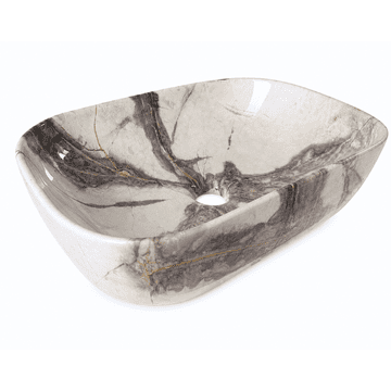 Pravokotni umivalnik za pult 46×32,5 cm Marmor -