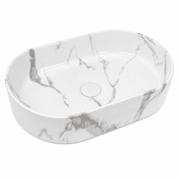 Ovalni umivalnik za pult 50×30 cm Marmor -