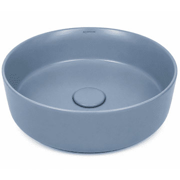 Okrogel pultni umivalnik 36×36 cm svetlo moder mat -