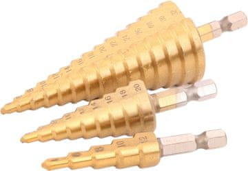 Kraft&Dele Konični svedri za izvijač 4-32 mm 3 kosi KD11247