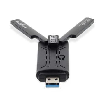Nedis Omrežni ključ | Wi-Fi | AX5400 | 2,4/5/6 GHz (trojni pas) | USB3.0 | Skupna hitrost Wi-Fi: 5400 Mbps | Windows 10 / Windows 11