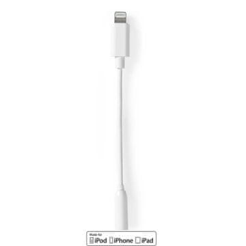 Nedis Adapter Lightning | Apple Lightning, 8-polni | 3,5 mm Ženski | Ponikljano | 0,10 m | Okrogla | PVC