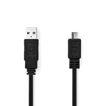 Nedis USB kabel | USB 2.0 | USB-A moški | USB Micro-B moški | 480 Mbps | Ponikljano | 1,00 m | Stanovanje | PVC | Črna | ovojnica