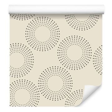 Tapeta z geometrijskimi in pikčastimi krogi za dnevno sobo in spalnico 50x1000 cm