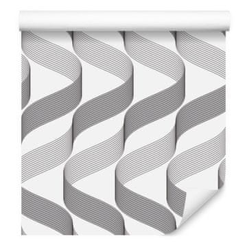 Geometrijska in moderna valovita tapeta za dnevno sobo in spalnico 50x1000 cm