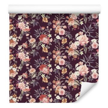 Tapeta z vintage rožami za dnevno sobo in spalnico 50x1000 cm