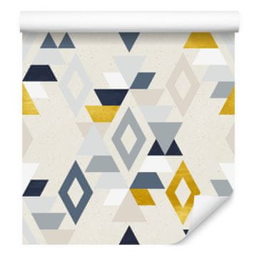 Tapeta z geometrijskim retro vzorcem za dnevno sobo in spalnico 50x1000 cm