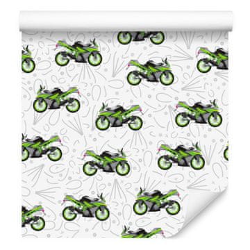 Moderna tapeta z motivom motorja in vzorci za dnevno sobo in spalnico 50x1000 cm