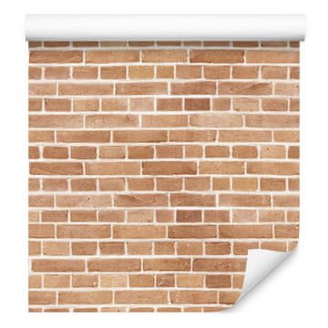 Opečna stenska tapeta v bež odtenkih za dnevno sobo in spalnico 50x1000 cm