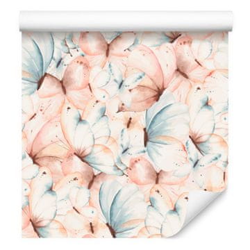 Stenska tapeta in pastelni metulji za dnevno sobo in spalnico 50x1000 cm